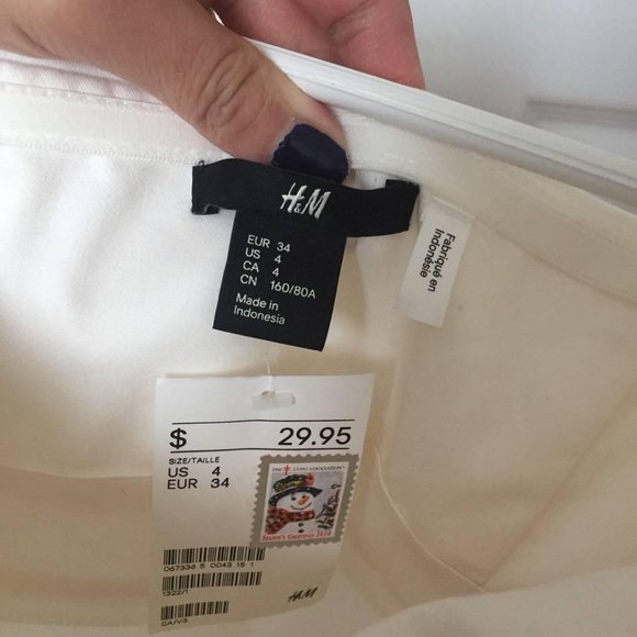 H&M Strapless White Dress - Size 4 - Picture 6 of 9